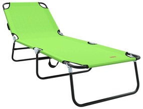 Espreguiçadeira Dobrável 2 pcs Verde Portátil Tecido Oxford 600D