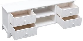 Móvel de TV 108x30x40 cm madeira paulownia maciça branco