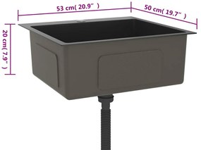 Lava-louça de cozinha artesanal aço inoxidável preto