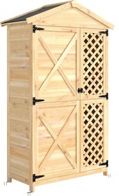 Outsunny Armário Externo Casinha de Jardim com Porta Ventilada e Kit Anti-tombamento | Aosom Portugal