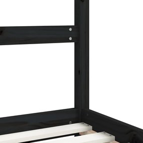 Estrutura de cama infantil 70x140 cm pinho maciço preto