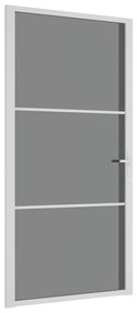 Porta de interior 102,5x201,5 cm vidro ESG e alumínio branco