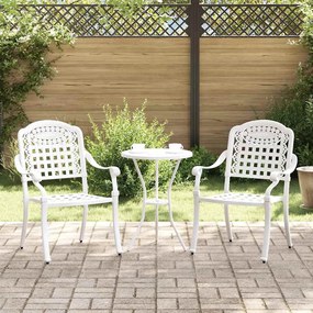 vidaXL Cadeira de Jardim 2 pcs Branco 55 x 56.5 x 91cm Alumínio