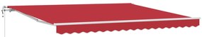 vidaXL Toldo Retrátil Manual Vermelho 400 × 300 cm tecido