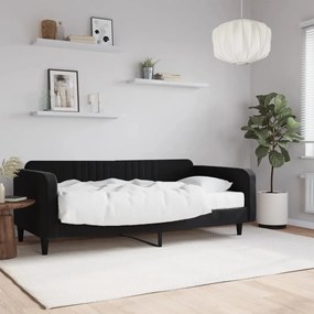 3197050 vidaXL Sofá-cama com colchão 100x200 cm veludo preto