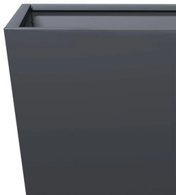 Vaso/floreira de jardim 2 pcs 30x30x30 cm aço antracite