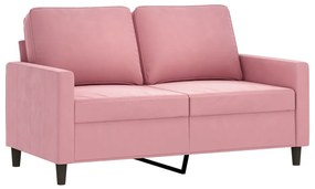 2 pcs conjunto de sofás com almofadões veludo rosa