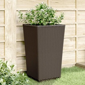 vidaXL Vasos/floreiras 2 pcs 32,5x32,5x57 cm PP castanho