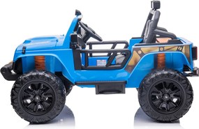 Jipe elétrico para Crianças 24V 4x4 Jeep Monster Rodas de espuma EVA, assento Couro ecológico Azul