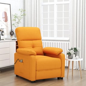 vidaXL Poltrona elétrica de massagens tecido amarelo-escuro