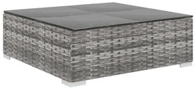 8 pcs conjunto lounge de jardim c/ almofadões vime PE cinzento