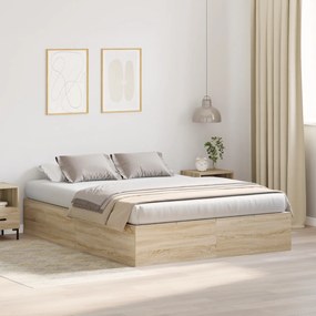Estrutura de Cama Storage Carvalho Sonoma 140x200 cm