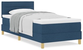 Cama Box Spring Azul com Colchão 90x190 cm Tecido