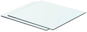 Prateleiras 2 pcs 40x30 cm vidro transparente