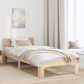 vidaXL Estrado de Cama com Cabeceira 90x200 cm Madeira de Pinho