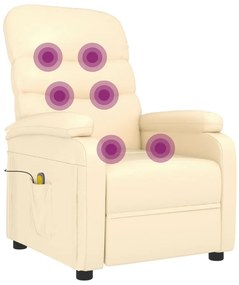 Cadeira de massagens couro artificial cor creme
