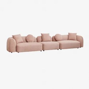Sofá Modular De 3 Peças Em Chenille Coco Chenille Rosa Quartzo - Sklum