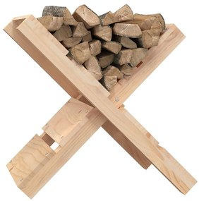 Suporte de lenha 47x39,5x48 cm madeira de pinho maciça