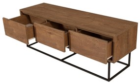 Conjunto de Mobiliário de Sala de Estar Laxus – Nogueira/Preto – Unida