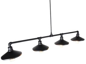 LED Candeeiro de suspensão inteligente preto 4 luzes incl. Wifi ST64 - Laser Rústico ,Clássico / Antigo,Country / Rústico,Industrial