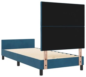 Estrutura de Cama vidaXL Azul Escuro 90x190 cm Veludo