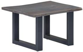 Mesa centro c/ arestas vivas 60x60x40cm acácia maciça cinzento
