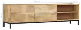 Móvel de TV em madeira de mangueira maciça 145x30x41 cm