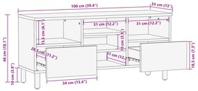 Móvel de TV 100x33x46 cm derivados de madeira preto