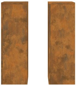 Suportes para Plantas ao Ar Livre Pilar 2 pcs 24x24x75 cm Aço Envelhec