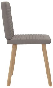 Cadeiras de jantar 4 pcs tecido cinzento-acastanhado