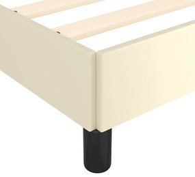 Estrutura de cama 90x200 cm couro artificial cor creme