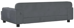 Cama para cães 90x53x30 cm veludo cinzento-escuro