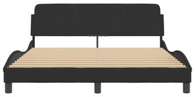 Estrutura de cama sem colchão 160x200 cm veludo preto