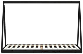 Estrutura de cama infantil 90x200 cm pinho maciço preto