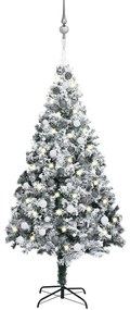 vidaXL Árvore Natal artificial pré-iluminada c/ bolas 180 cm PVC verde