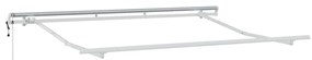 Toldo Retrátil Manual Marrom e Branco