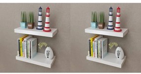 Prateleiras de parede 4 pcs branco 40 cm