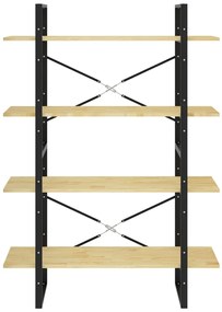 Estante com 4 prateleiras 100x30x140 cm pinho maciço castanho