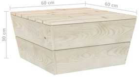 2 pcs conjunto lounge de jardim madeira de abeto impregnada