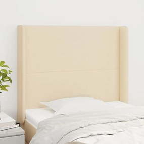 Cabeceira de cama c/ abas tecido 103x16x118/128 cm creme
