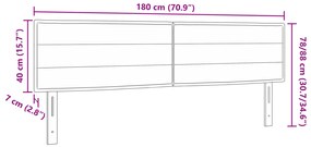 Cabeceira vidaXL Design Linhas Cinza Escuro 180 cm Tecido