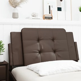 vidaXL Almofadão de cabeceira 100 cm couro artificial castanho