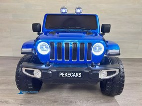 Jeep elétrico 12V 4x4 para crianças 1 a 6 anos Wrangler Rubicon Style rodas Borracha e controlo remoto Azul Metalizado