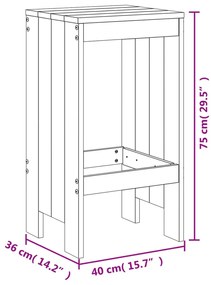 9 pcs conjunto de bar para jardim pinho maciço branco