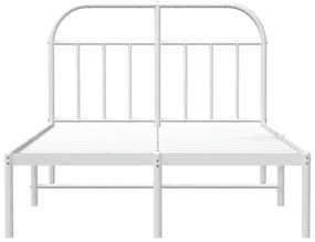 Estrutura de cama com cabeceira 135x190 cm metal branco