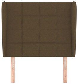 Cabeceira cama c/ abas tecido 103x23x118/128 cm castanho-escuro