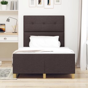 Cama de tecido marrom escuro vidaXL 120x190 cm