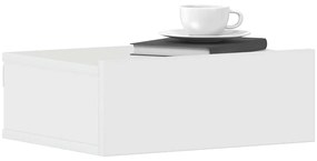 Mesa de cabeceira suspensa derivados madeira branco brilhante