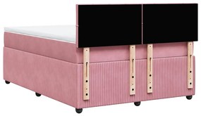 Cama com molas/colchão 140x200 cm veludo rosa