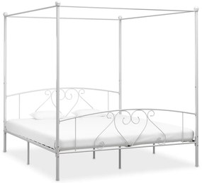 Estrutura de cama com dossel metal 180x200 cm branco